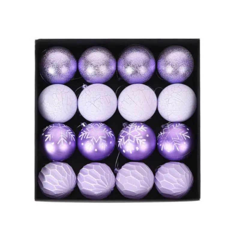 Hand Painted Christmas Ball Set Ornaments, 2.4 Inch Shatterproof Woven Fabric Ball Set for Xmas Tree Decor, Home Festival Decor