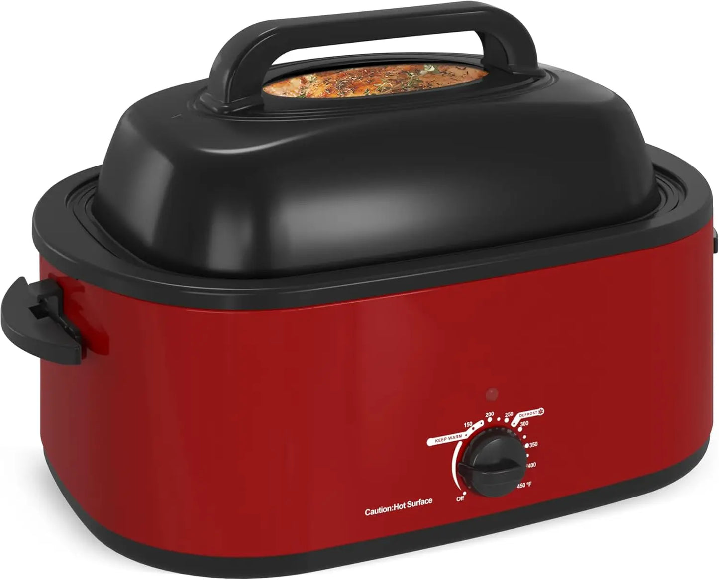 Roaster Oven, 26Qt Turkey Roaster Oven Buffet with Self-Basting Lid, 1450W Electric Roaster Oven with Cool-Touch Handles, Stainl