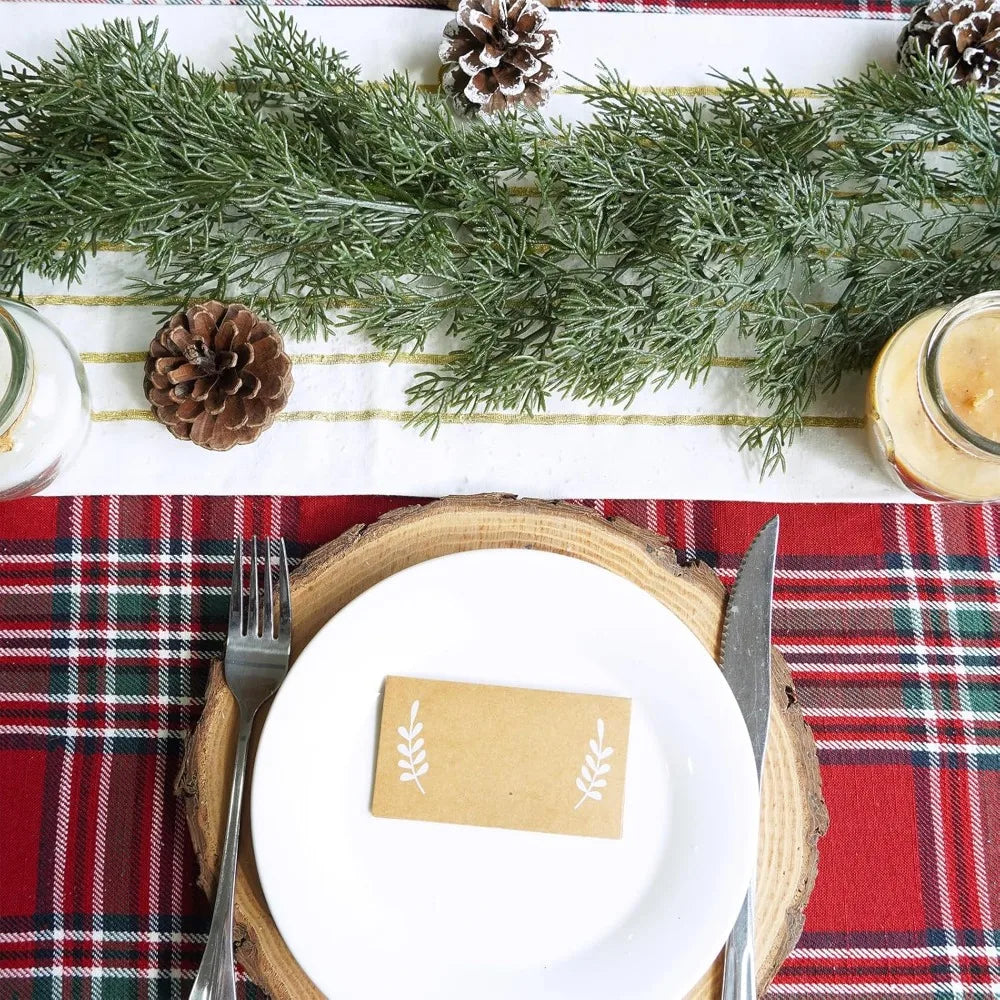 Christmas Artificial Cedar Pine Greenery - 5.2 Ft Cypress Garland for Home Holiday Decor Seasonal Wreath Mantel Banister Dinner