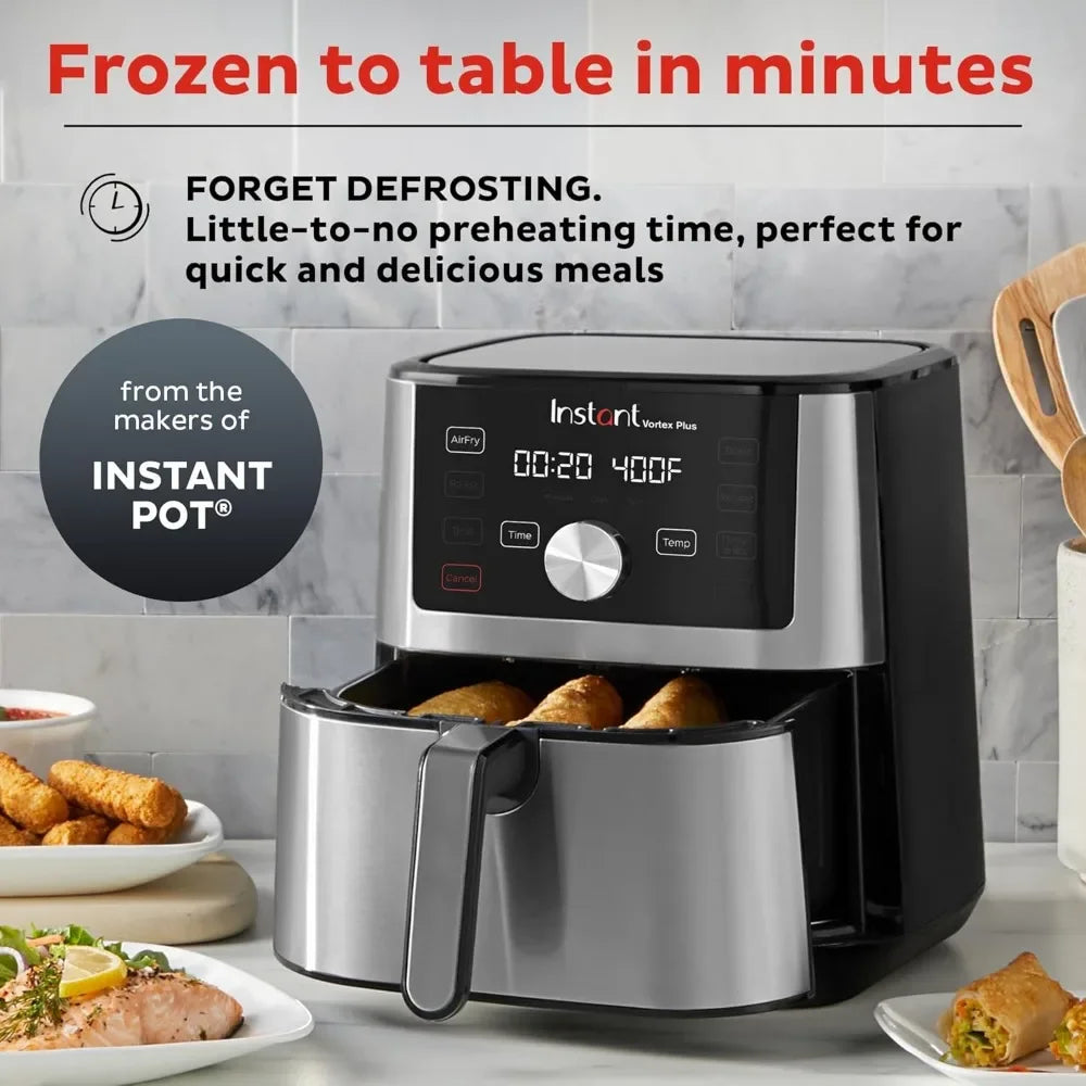 NEW-Instant Pot Vortex Plus 4QT Air Fryer, Custom Program Options, 6-in-1 Functions Crisps, Broils, Roasts, Dehydrates, Bakes, R