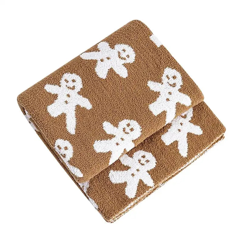 Gingerbread Throw Blanket Warm Soft Christmas Blanket Gingerbread Christmas Throws Cozy Christmas Gingerbread Decorations