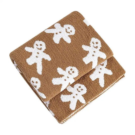 Gingerbread Throw Blanket Warm Soft Christmas Blanket Gingerbread Christmas Throws Cozy Christmas Gingerbread Decorations