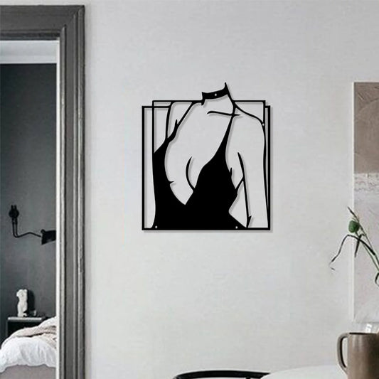 Iron Laser Engraving Art Wall Please Bathroom Decor Metal Wall Art Minimalist Line Art, Home Wall Art, Metal Wall Deco