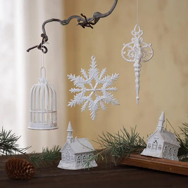 Christmas Tree Ornaments Set Snowflakes Hangable Ornaments Christmas Angel Ornaments Christmas Tree Pendant For Winter Holiday