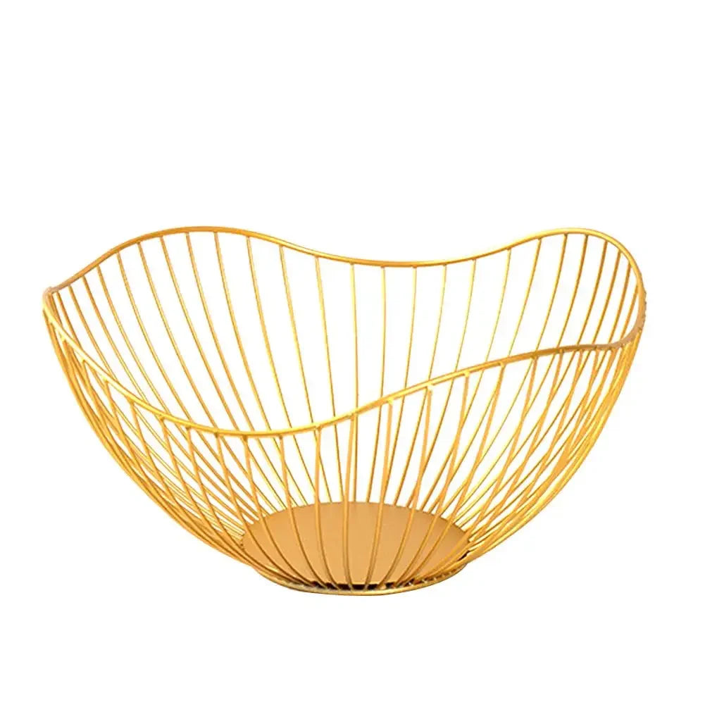 Iron Fruit Basket Fruit Container Bowl Home Creative Drain Display Basket Table Bread Snacks Tray Storage Snacks P2I4