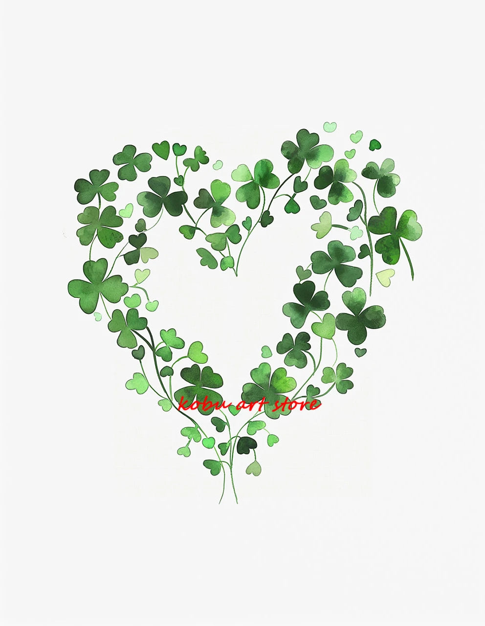Four Leaf Clover Green Wildflower Field Shamrock Poster Print Canvas Painting St Patricks Day Wall Art Picture Home Room Decor