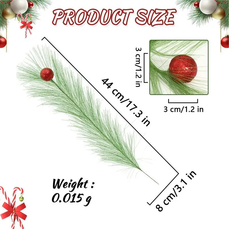 Christmas Tree Picks Red Green Decorative Tree Picks Decor Set Of 8 17.3 Inch Christmas Tree Pick Ornaments Stems For Christmas