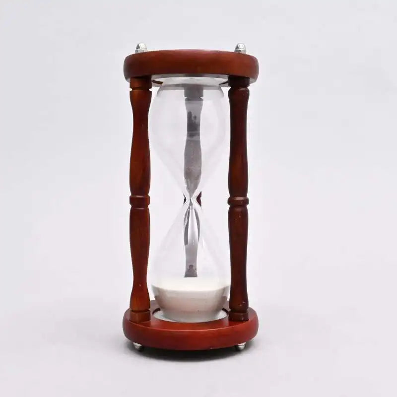 Decorative Wood Frame Sand Timer-Sand Clock-Hourglass-Tabletop Object-5.75x5.75x11.75