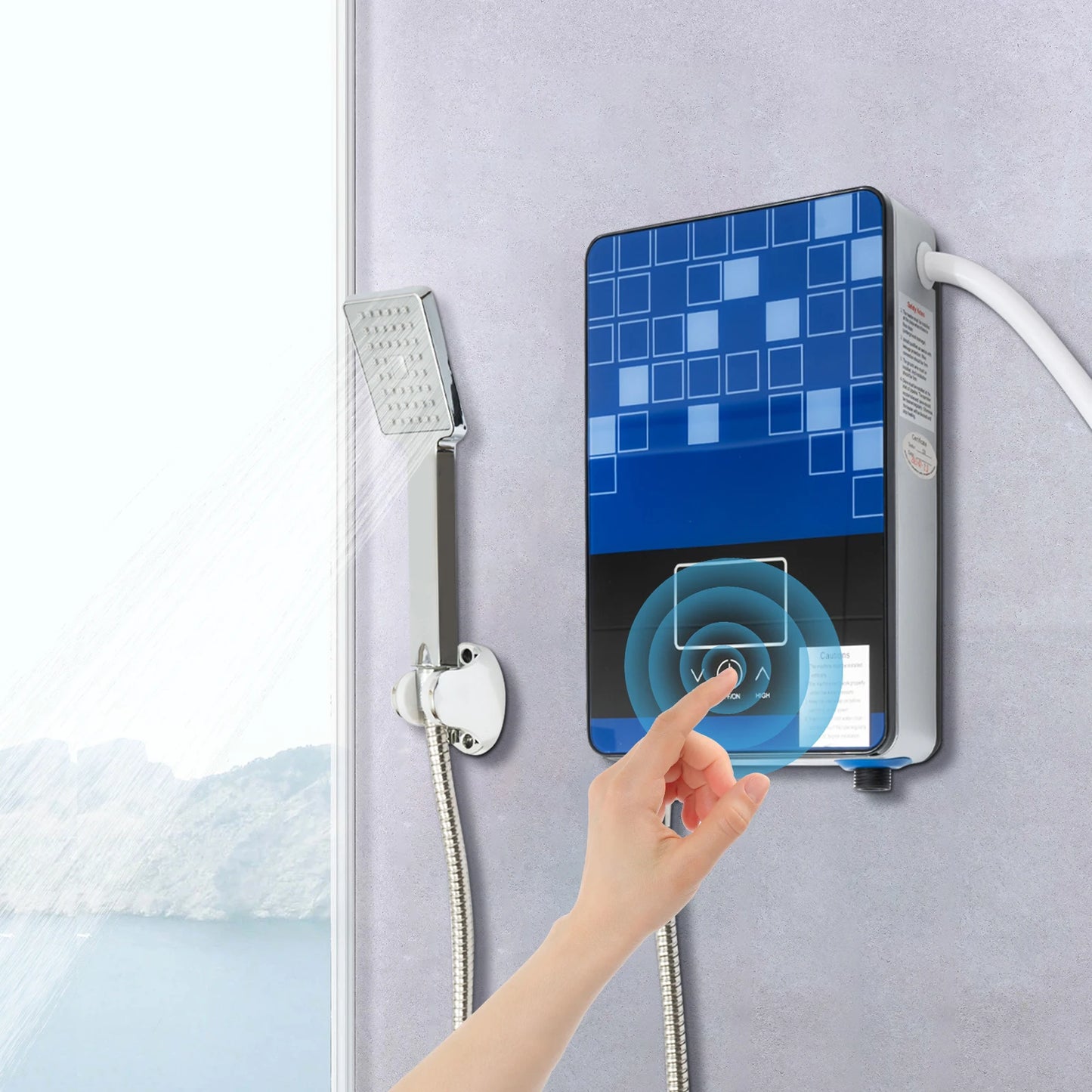 Tankless Electric Hot Water Heater 4500W 110V Instant Water Heater On Demand Bath Shower with LED Screen Display for Bathroom