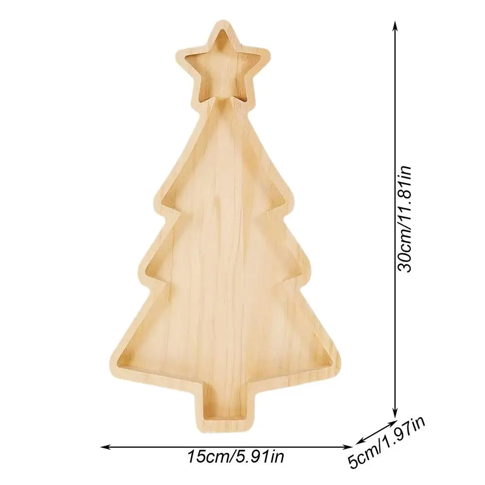 Christmas Tree Shaped Wooden Tray Tree Shaped Charcuterie Serving Boards Christmas Theme Wood Platters Suitable For Appetizers