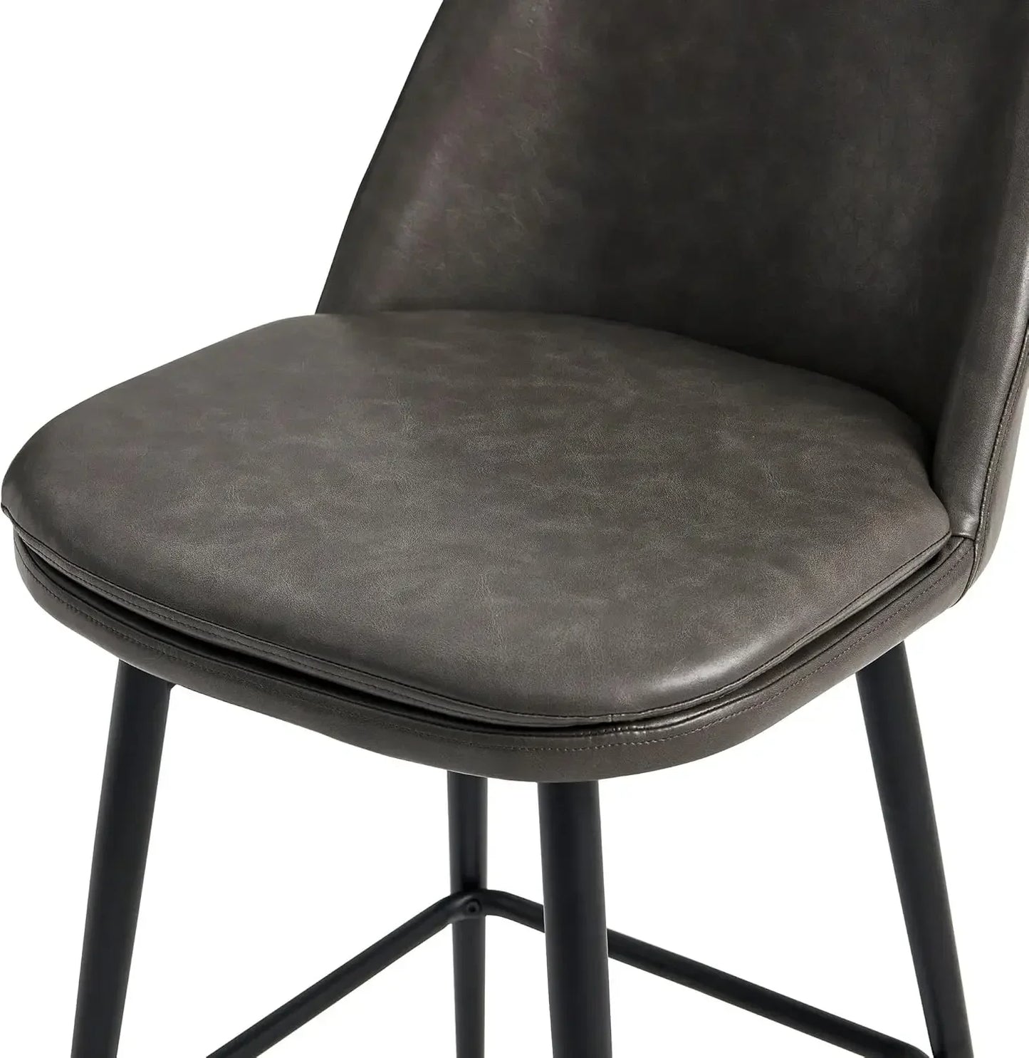 XMSJ.Counter Height Swivel Barstools, FSC Certified Upholstered Faux Leather Bar Stools Set of 3, Metal Base, 27.2" Seat Height,