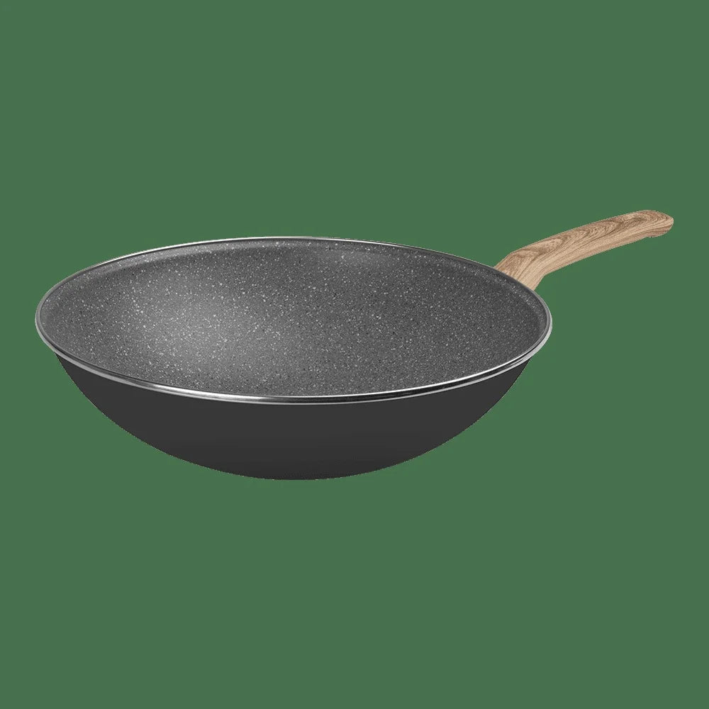 11 Inch Non-Stick Wok Heavy Duty Enamel Cookware Stir Fry Pan Dishwasher Safe Kitchen Essential Grill Oven Compatible