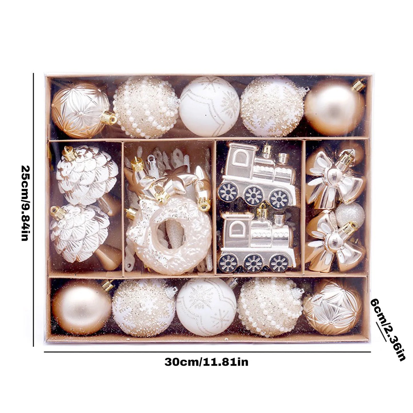 Christmas 45PCS Ball Set Gingerbread Man Painted Design Holiday Festive Tree Hanging Decor Unique Xmas Decor Gift Ornament