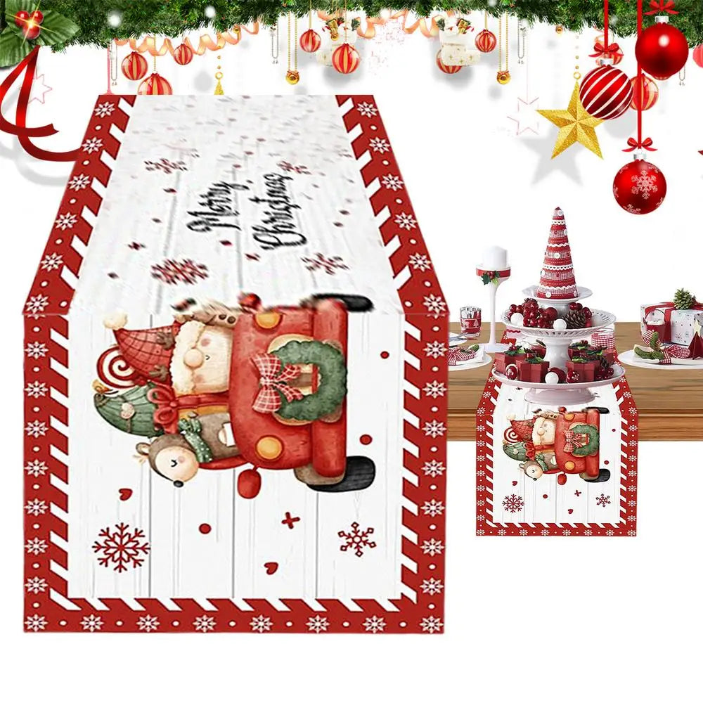 Christmas Table Runner Merry Christmas Table Decor Tablecloth 180x32cm Holiday Kitchen Dining Table Decoration Cloth Christmas