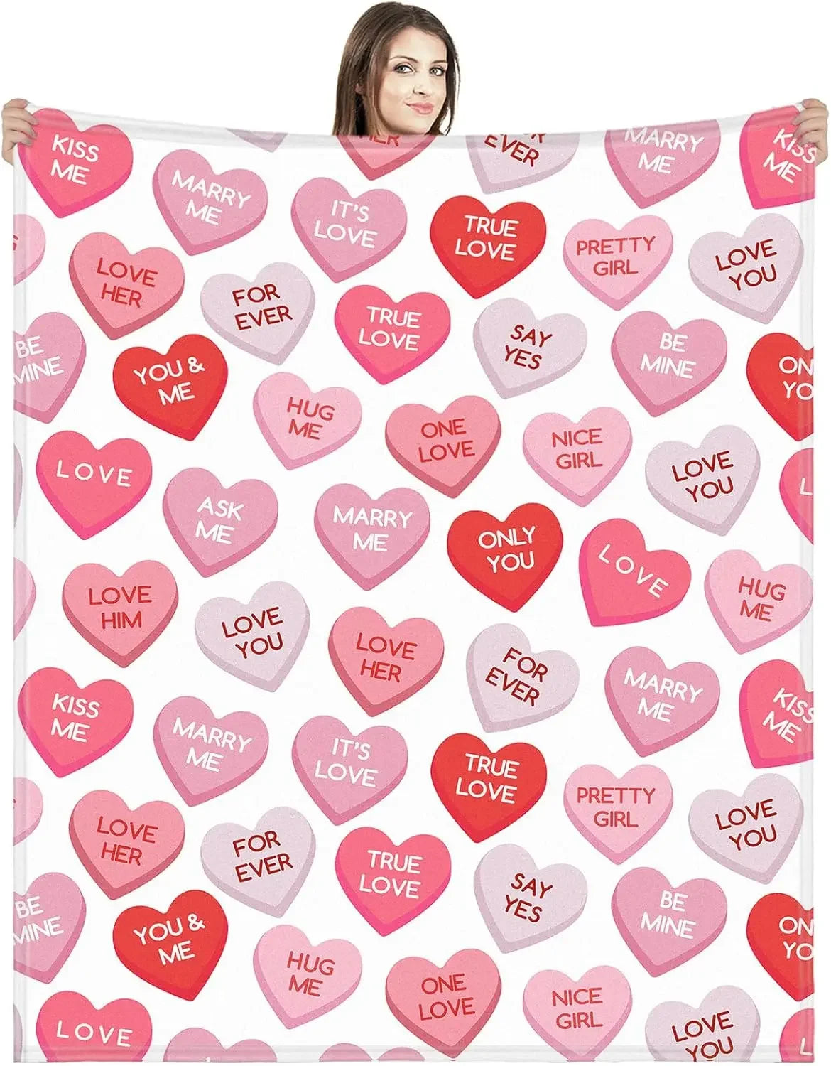Valentine's Day Blanket Throwing Gift Candy Beloved Throwing Blanket Sofa Soft Warm Bed Blanket Children Men's Dialogue Party
