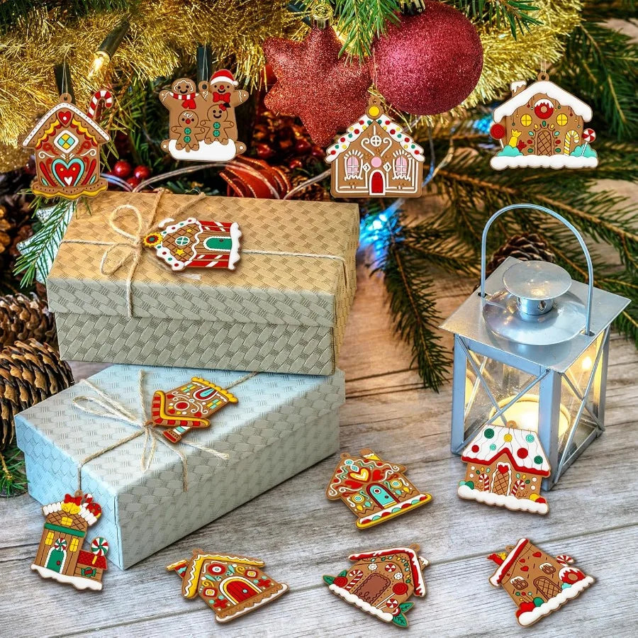 36pcs Gingerbread House Ornaments for Holiday Christmas Tree Decoration Festive Hanging Decorations Ideal for Xmas Home Decor P