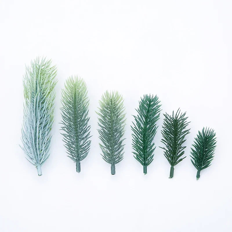 10pcs Mini Artificial Pine Needle DIY Artificial Flower Celebration Weeding Decoration Gift Candy New Year Christmas Decoration