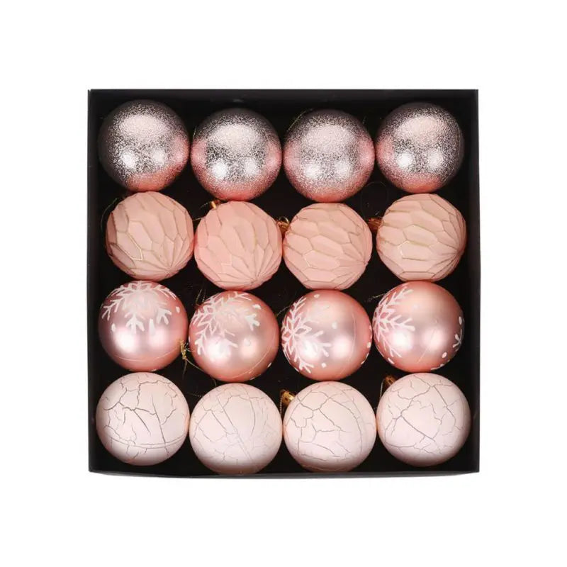 Hand Painted Christmas Ball Set Ornaments, 2.4 Inch Shatterproof Woven Fabric Ball Set for Xmas Tree Decor, Home Festival Decor