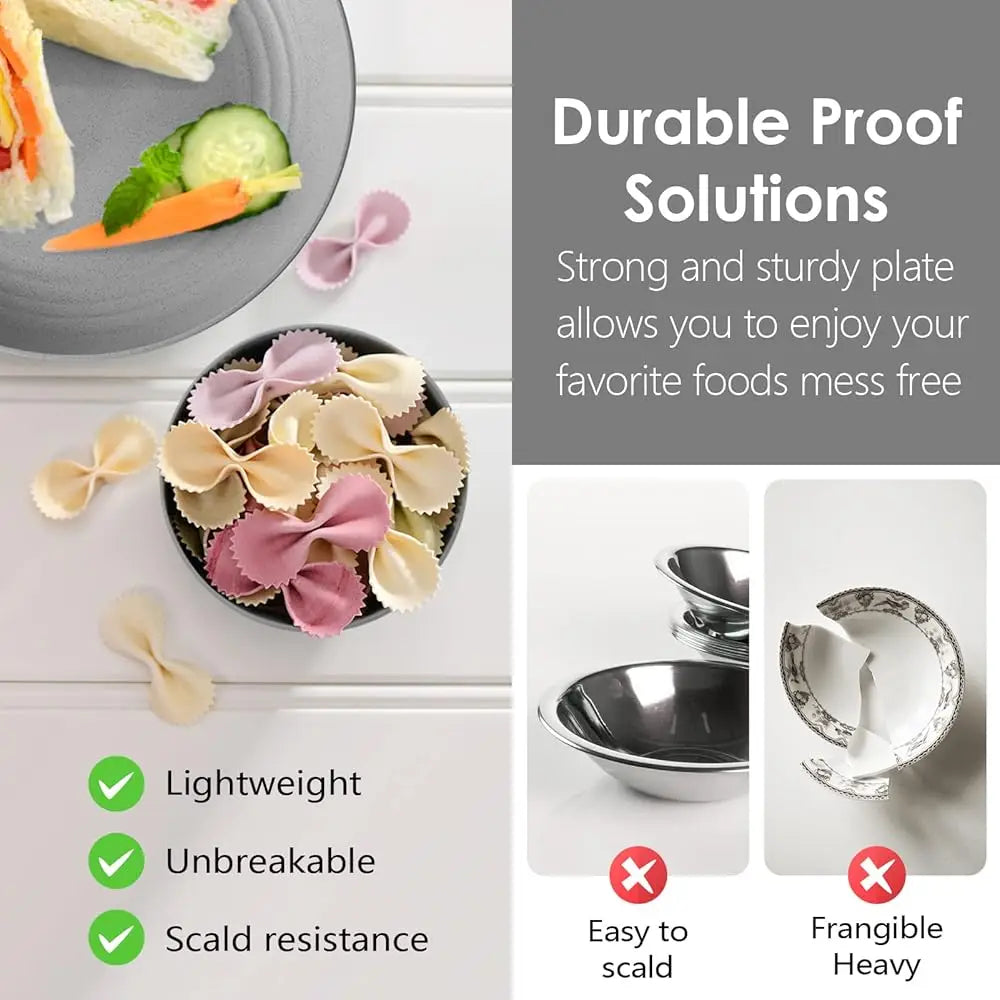 24-Piece Kitchen Plastic Wheat Straw Dinnerware Set, Service For 6, Dinner Plates, Dessert Plate, Cereal Bowls, Cups,