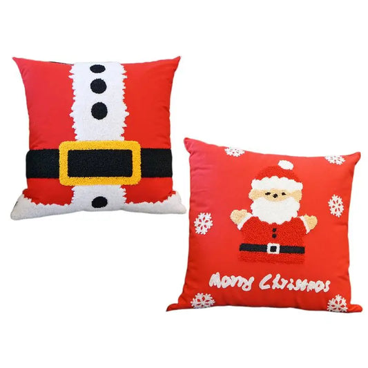 Christmas Pillow Covers Santa Claus Throw Pillow Case Christmas Red Decor Pillowcase Cushion Cases Holiday Home Decor For Living