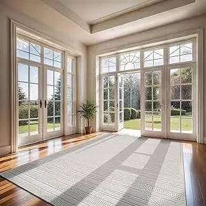 Modern Rug Luxury Swirl Curved Large Micro Loop Area Rugs Soft High-Low Pile Stain Resistant Easy to Clean Non-Shedding D