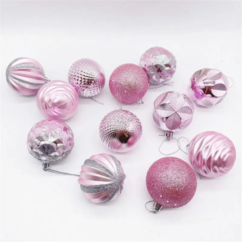 Hand Painted Christmas Ball Set Ornaments, 2.4 Inch Shatterproof Woven Fabric Ball Set for Xmas Tree Decor, Home Festival Decor