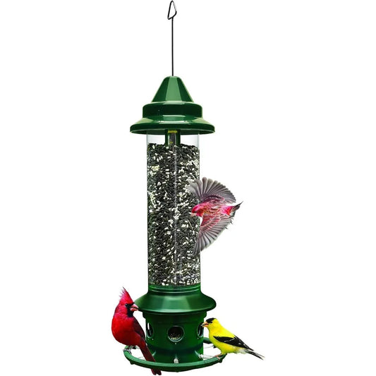 Fully upgraded-Squirrel Buster Plus Squirrel-proof Bird Feeder w/Cardinal Ring and 6 Feeding Ports, 5.1-pound Seed Capacity,