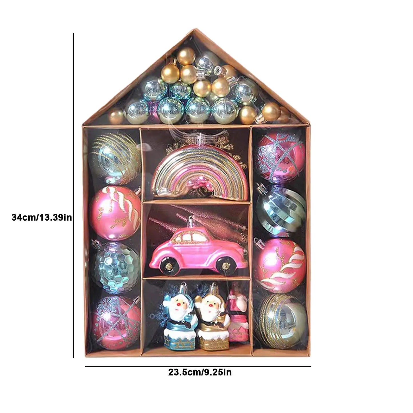 Christmas Tree Balls Hanging 25pcs Christmas Ball Ornaments Glittering Christmas Baubles PVC White Gold Ball Decorations Set