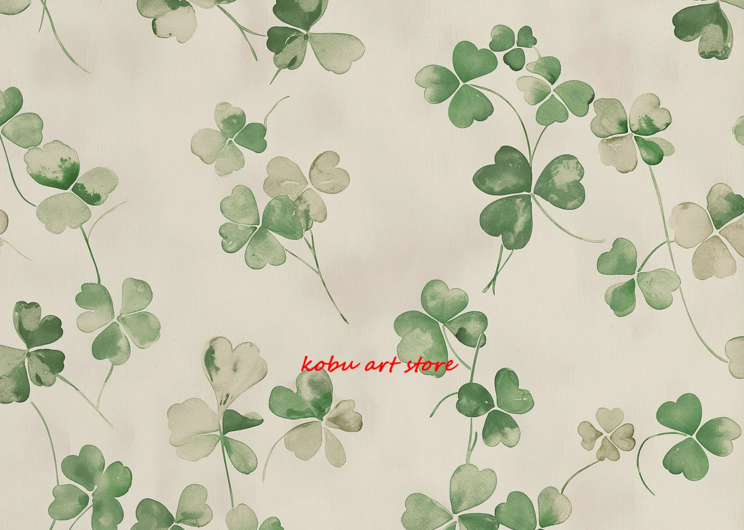 Four Leaf Clover Green Wildflower Field Shamrock Poster Print Canvas Painting St Patricks Day Wall Art Picture Home Room Decor