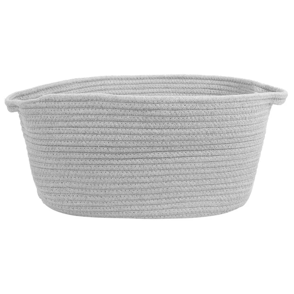 Cotton Rope Storage Bin Basket Organizer Laundry Clothes Soft Safe Collapsible Lightweight Oval Design Home Decor Gift