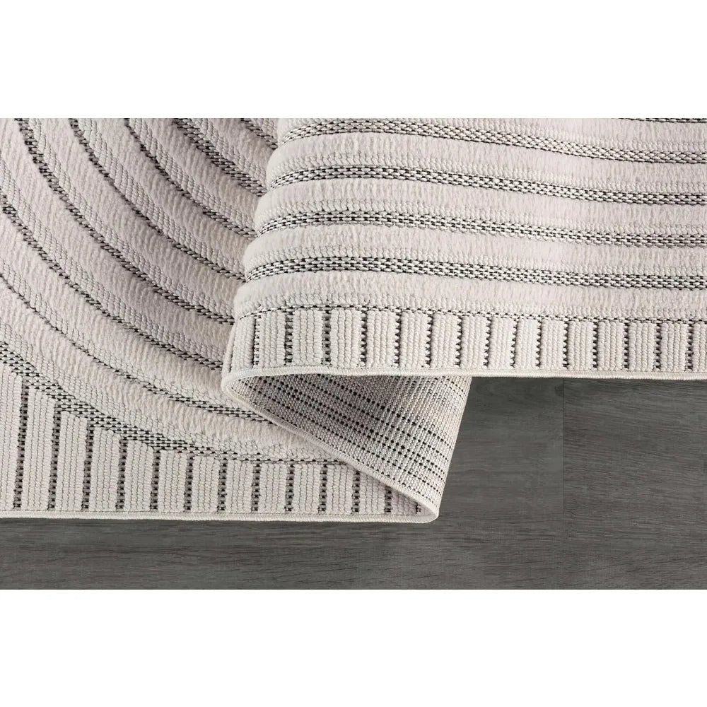 Modern Rug Luxury Swirl Curved Large Micro Loop Area Rugs Soft High-Low Pile Stain Resistant Easy to Clean Non-Shedding D