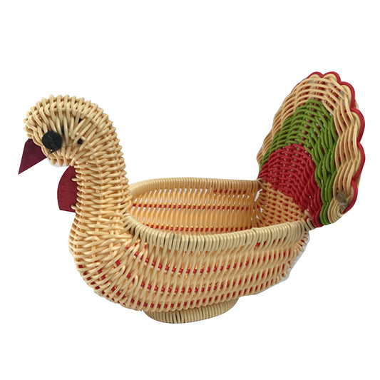 Rattan Woven Fruit Basket Cute Shape Fruit Bowls Tray Vegetable Snack Basket Novelty Animal Shaped New