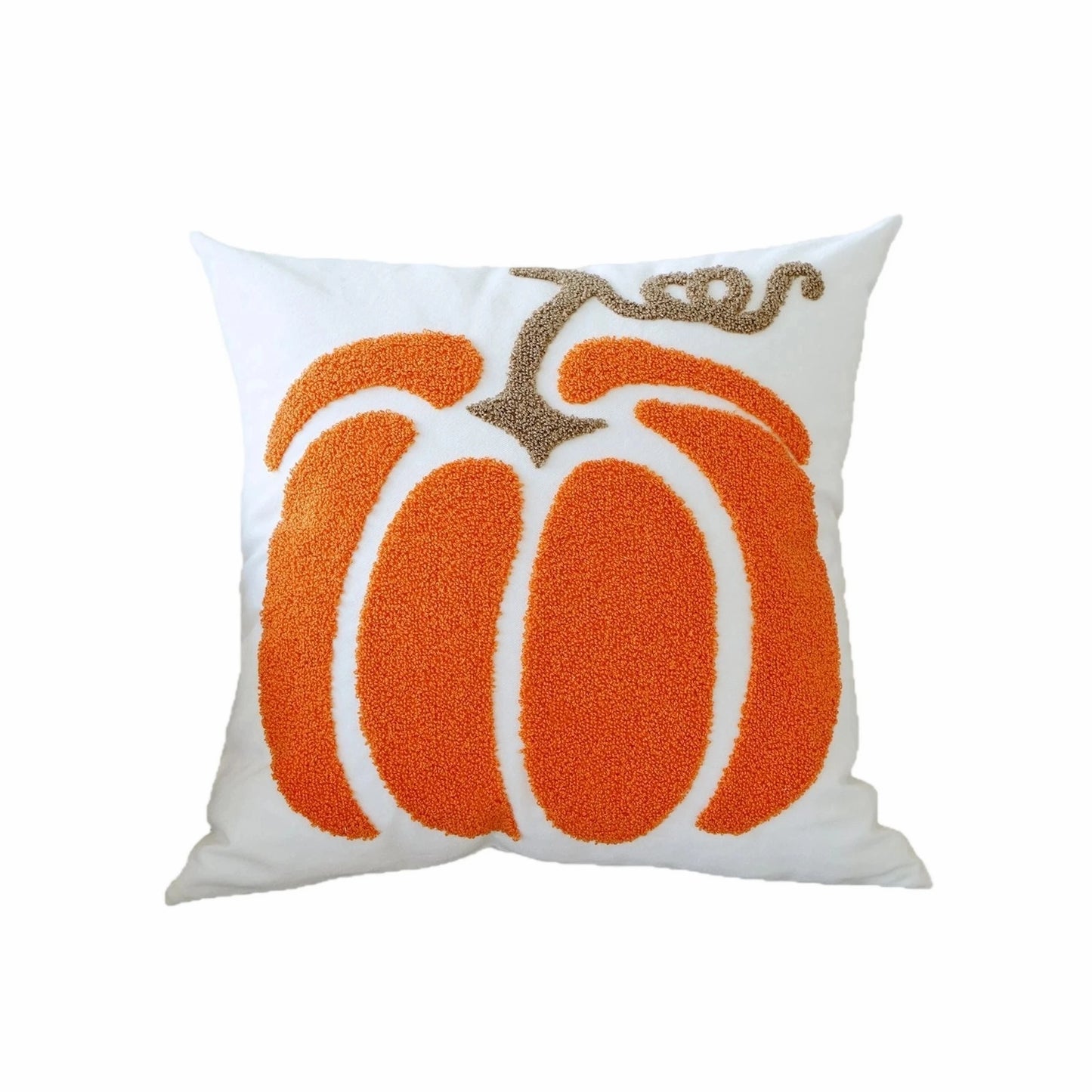 Autumn Harvest Throw Pillow Covers with Festive Pumpkin Embroidery - Decorative Cushion Cases for Home Sofa Couch Bed -
