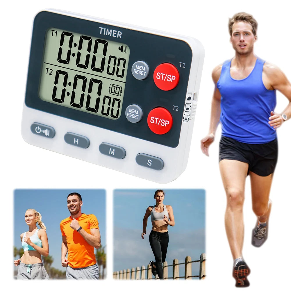 3 Channel Timer Multifunctional Count UP/Down Timer with Memory Function Cooking Timer Portable for Kitchen Cooking