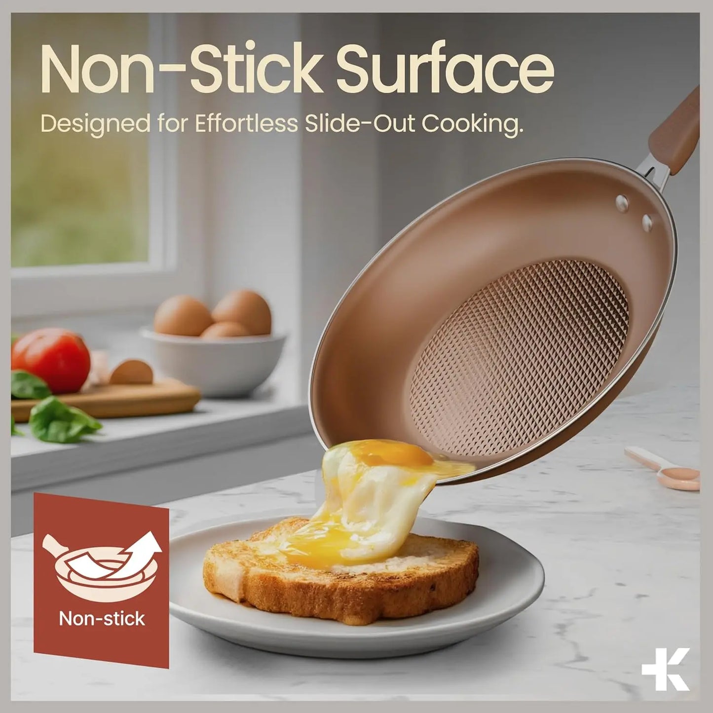 Pots and Pans Set, 23-Piece Non Stick Cookware & Bakeware Sets with Plaid Pattern, Stackable Design, Dishwasher Safe, Stain-resi