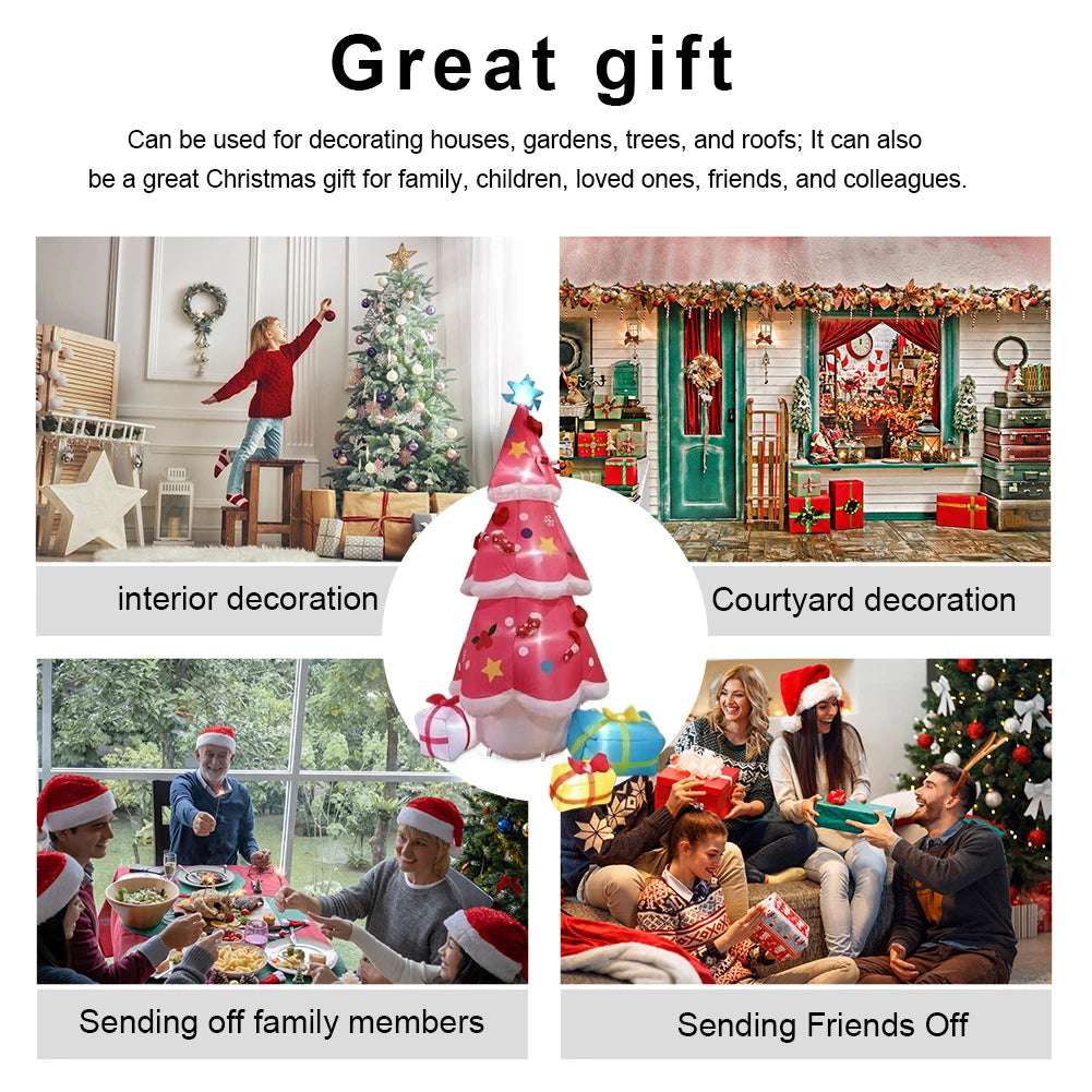 6.9FT Outdoor Inflatable Christmas Tree LED Lights Christmas Tree Blow Up Yard Decoration for Party Indoor Yard Garden Lawn