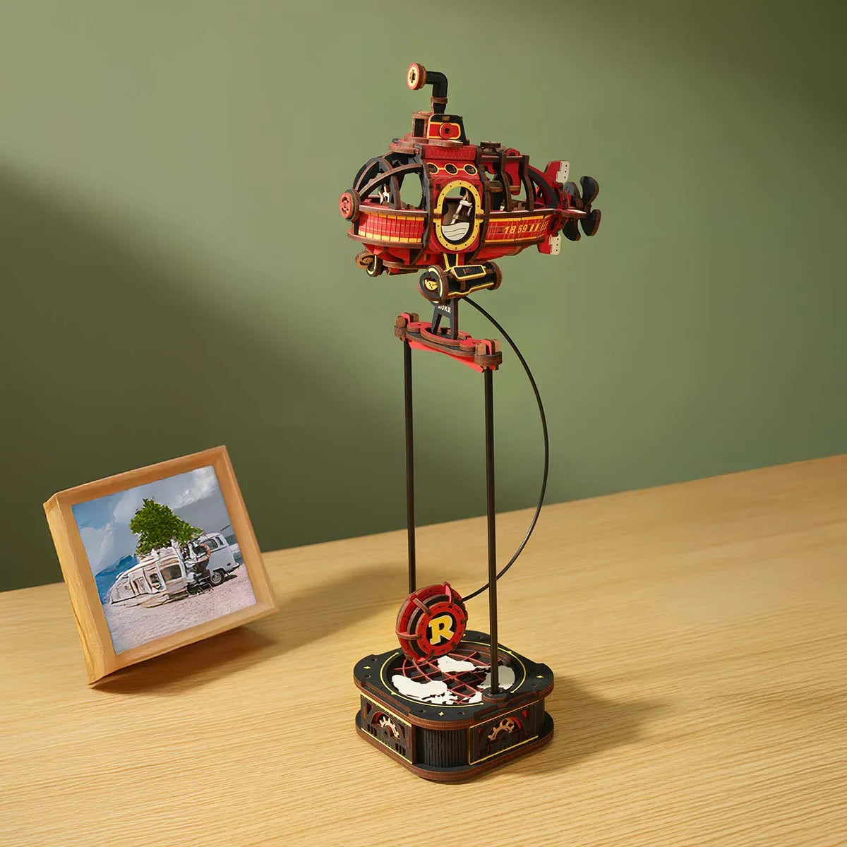 Robotime Rokr Gravity Swing Model Building Kit 3D Wooden Puzzle kit Sky Captain kit Ocean Fisher kit Best Gifts for Adults Teens