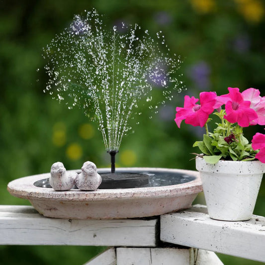 Solar Fountain with 8 Nozzles Floating Solar Fountain Free-Standing Floating Style Fountain for Outdoor Garden Pond Pool