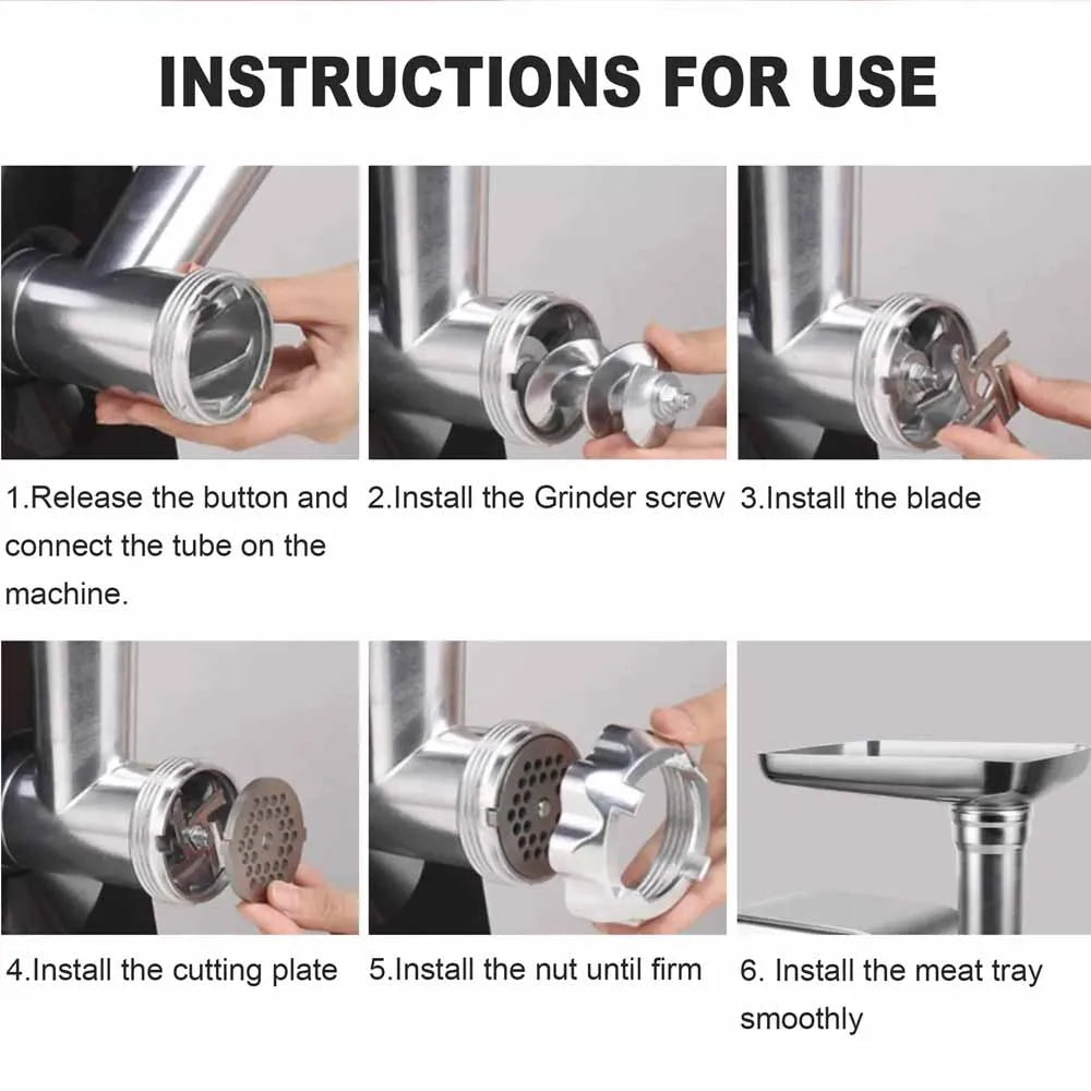 Heavy Duty 3200Watts Large Kitchen Stainless Steel Multi-function Electric Meat Grinder Sausage Maker Filler Mincer Stuffer
