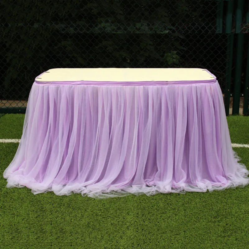 Tulle Table Skirts for Rectangle Round Tables Tutu Tablecloth Cover for Baby Shower Birthday Party Wedding Cake Dessert Table