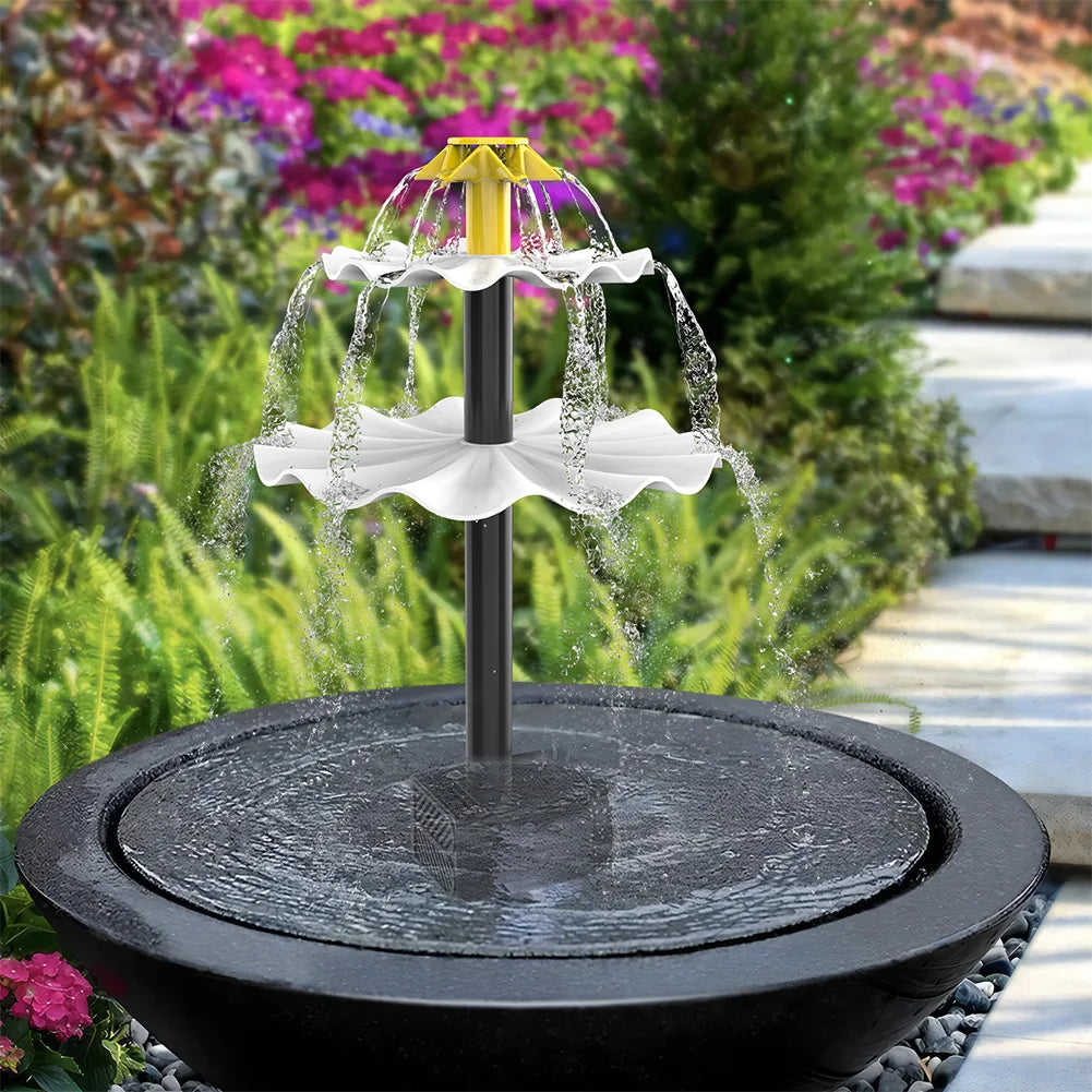 3 Tiered Bird Bath Pump with Solar Panel Solar Bird Bath Fountain 3.5W Fountain Pump Multifunction for Courtyard Patio Balcony