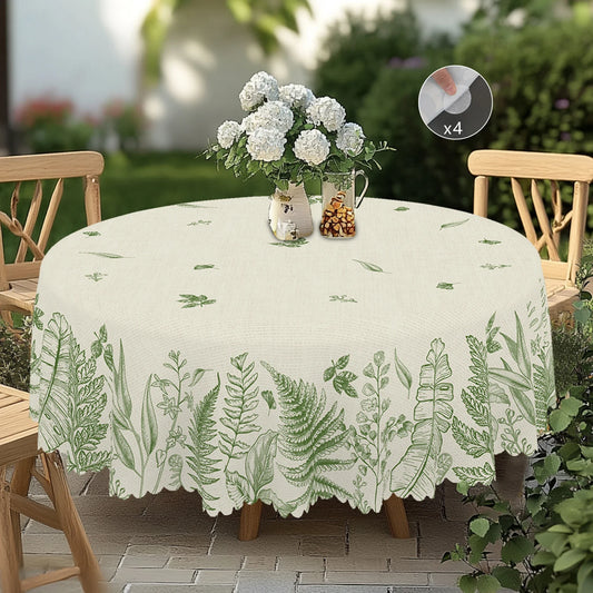 1PC Floral Round Square Tablecloth Waterproof Retro Rose Design Spring Summer Home Kitchen Picnic Gift