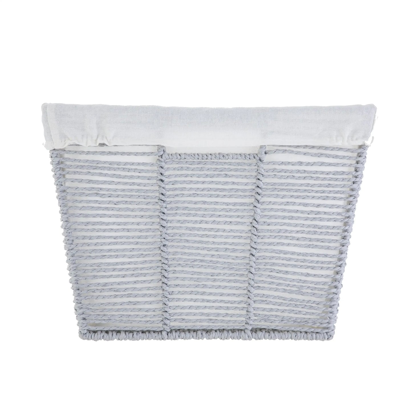 (4 Pack) Medium Grey Paper Rope Baskets, Removable Liner, Decorative Storage Bins for Shelves, Bathroom, Closet