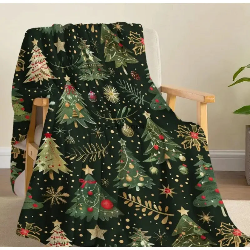 Christmas Blanket with Christmas Tree Star, Perfect for Bed, Sofa, Office, Travel and All Seasons, All Season Throw