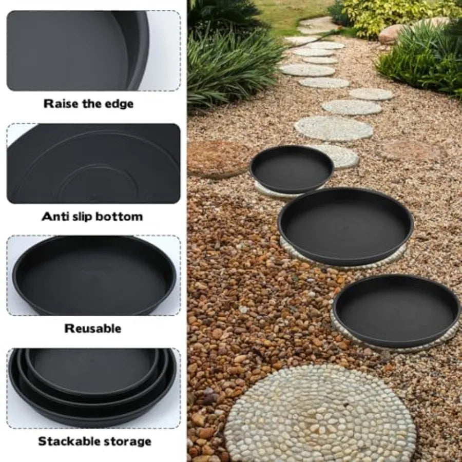 3 Size Round Stepping Stone Molds 8.8'' 10'' 11.2'' Reusable Concrete Mold for Garden Stepping Stones Large Tray for Concrete a