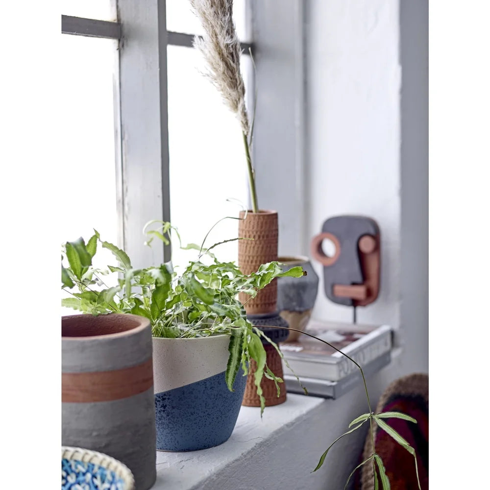 Handmade Debossed Terracotta Vase Floral Plant Holder Boho Decor Creative Home Accent Unique Decorative Piece Dried Flowers