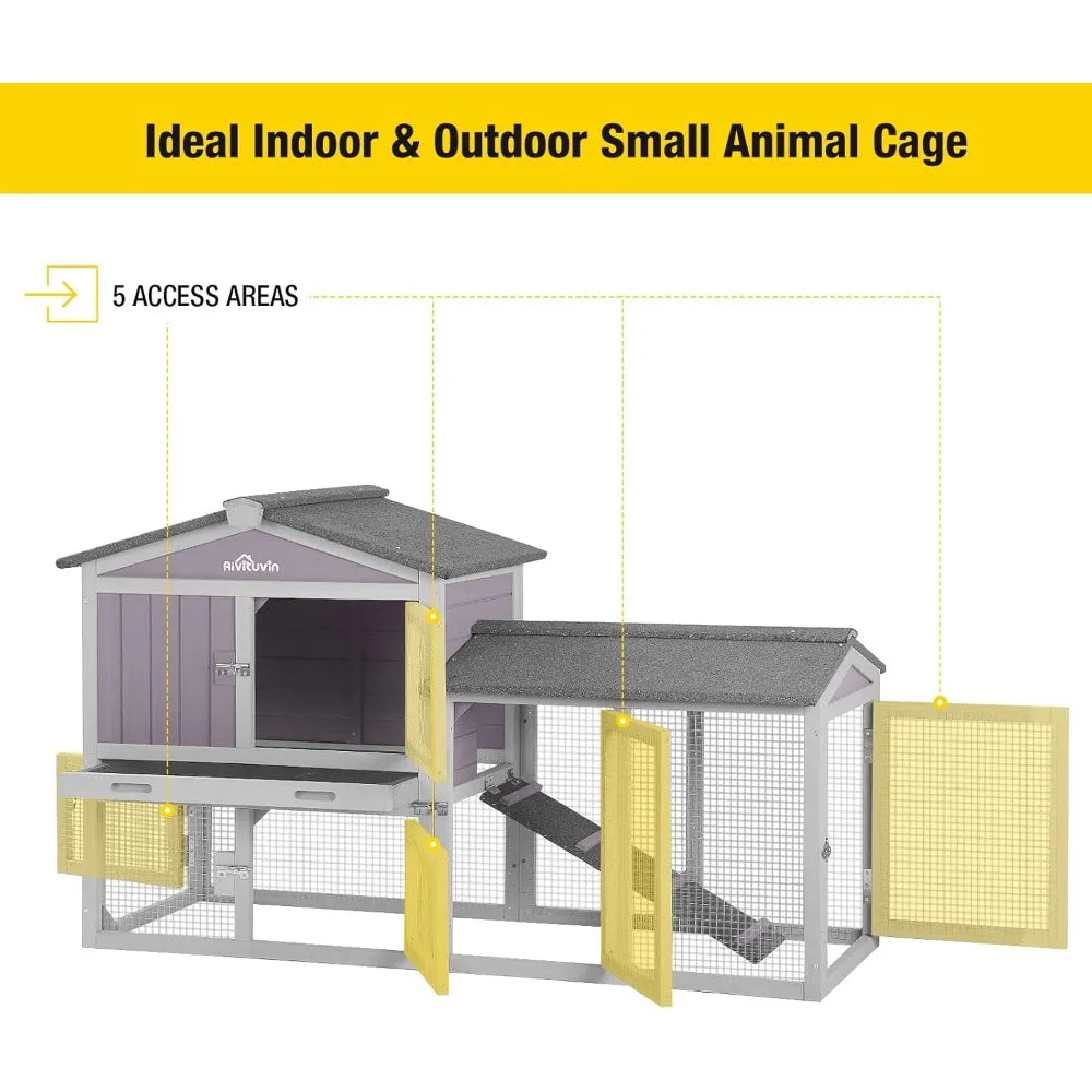 Chicken Coop for 2 Chickens, Wooden Duck House Outdoor Hen House Poultry Quail Cage-Expandable Design