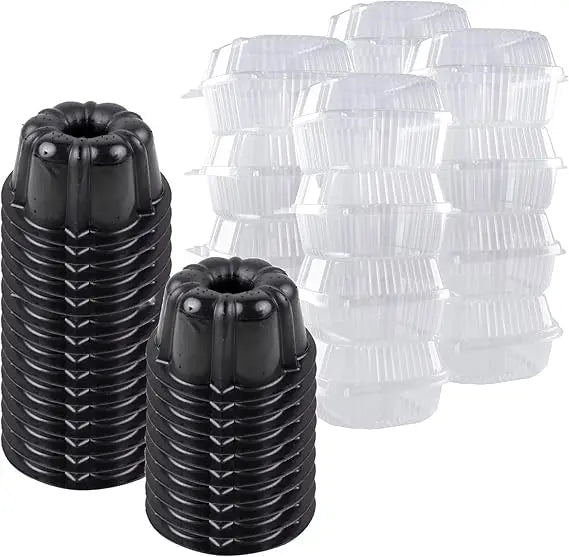 Bakeable Silicone Mini Cake Pan with Container - Non-Stick Reusable Mold for Baking Various Mini Cakes