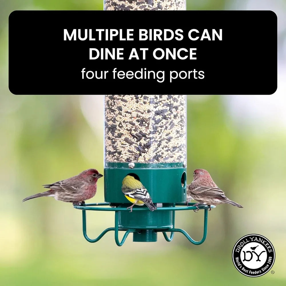 Squirrel Proof Bird Feeders for Outdoors - Flipper, Collapsible Perches, 5-Pound Seed Capacity, Blue - Best