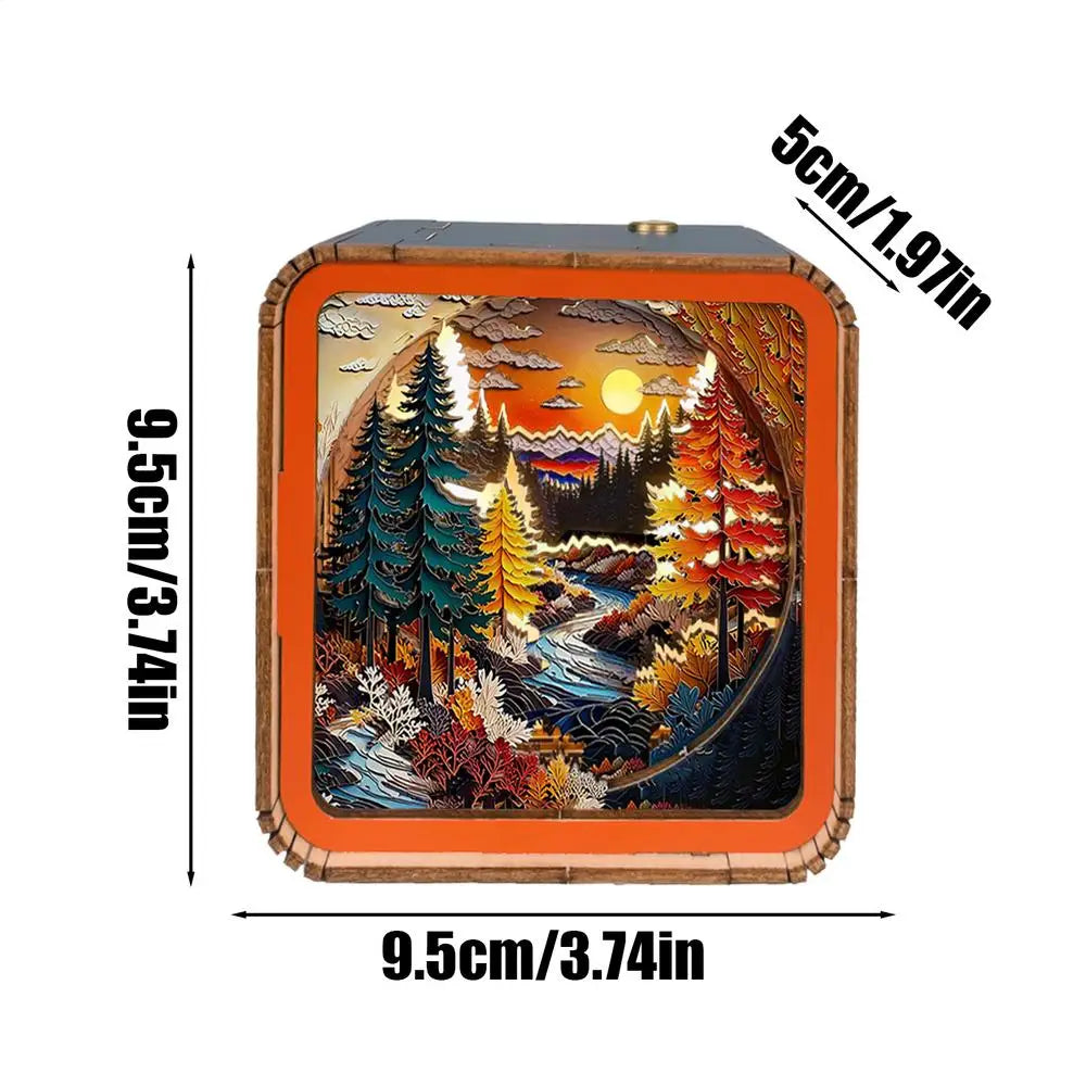 LED Light Wooden Puzzle Wireless Wooden Puzzles 3D LED Night Light 3D Nightlight Wooden Puzzle Toy Home Desk Decor for Kids